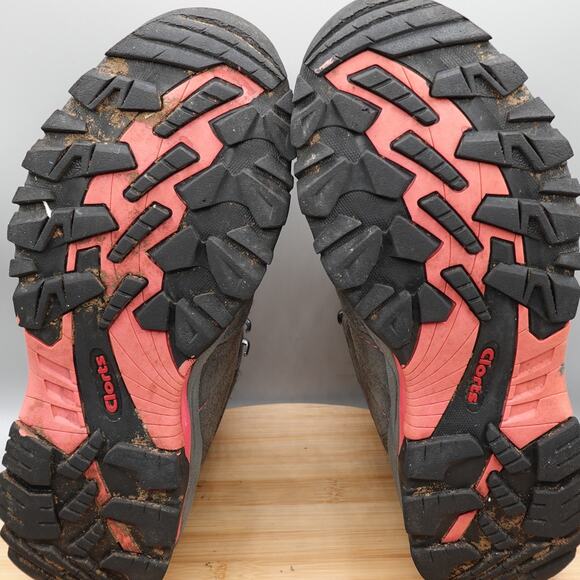 CLORTS Boots Womens 8.5 All Terrain Gray Pink Suede Hiking Trail HKM-822B Flaw - Picture 7 of 10